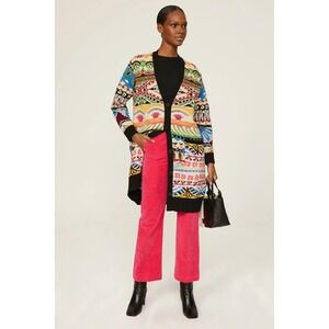 NWT Aldo Martins Nashira Longline Jacquard Knit Cardigan Sweater Size S‎